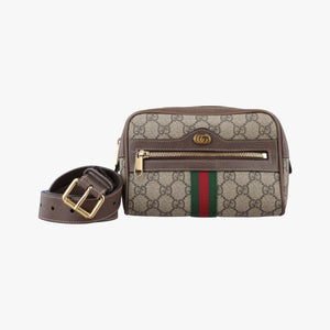 Pre-owned Gucci Ophidia Brown PVC coated canvas 517076 bum bag/waist bag | stylenewstar