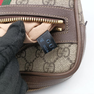 Pre-owned Gucci Ophidia Brown PVC coated canvas 517076 bum bag/waist bag | stylenewstar