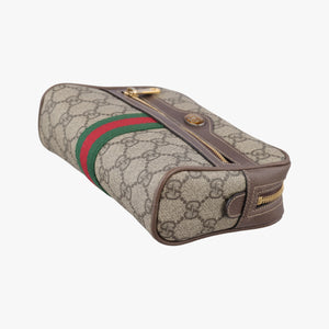 Pre-owned Gucci Ophidia Brown PVC coated canvas 517076 bum bag/waist bag | stylenewstar