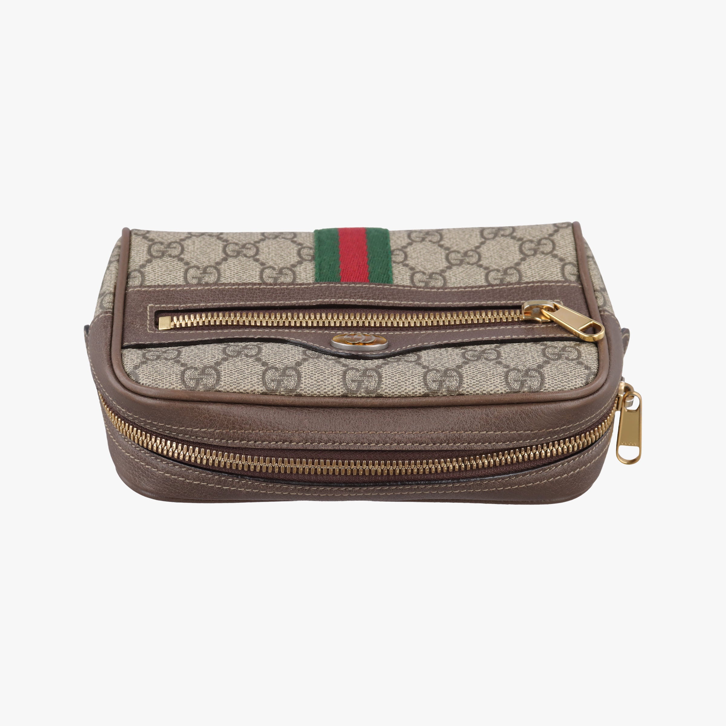 Pre-owned Gucci Ophidia Brown PVC coated canvas 517076 bum bag/waist bag | stylenewstar