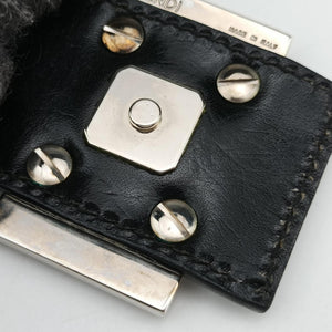 Pre-owned Fendi Baguette Grey Wool × Leather 16 160 shoulderbag | stylenewstar