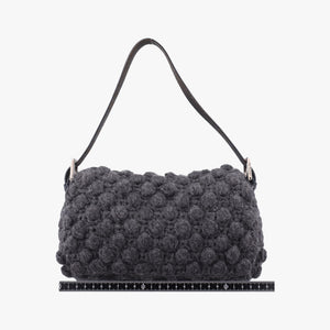 Pre-owned Fendi Baguette Grey Wool × Leather 16 160 shoulderbag | stylenewstar