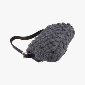 Pre-owned Fendi Baguette Grey Wool × Leather 16 160 shoulderbag | stylenewstar