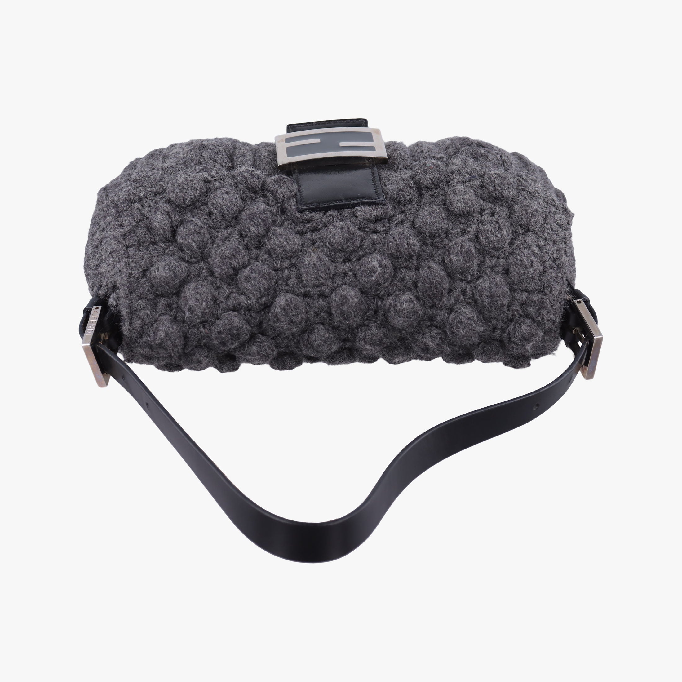 Pre-owned Fendi Baguette Grey Wool × Leather 16 160 shoulderbag | stylenewstar