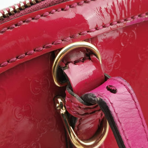 Pre-owned Gucci Microguccissima Rose Patent Leather 309617 shoulderbag | stylenewstar