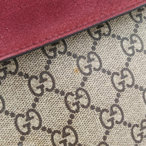 Pre-owned Gucci Dionysus beige×red×multi PVC coated canvas × suede 400249 shoulderbag | stylenewstar