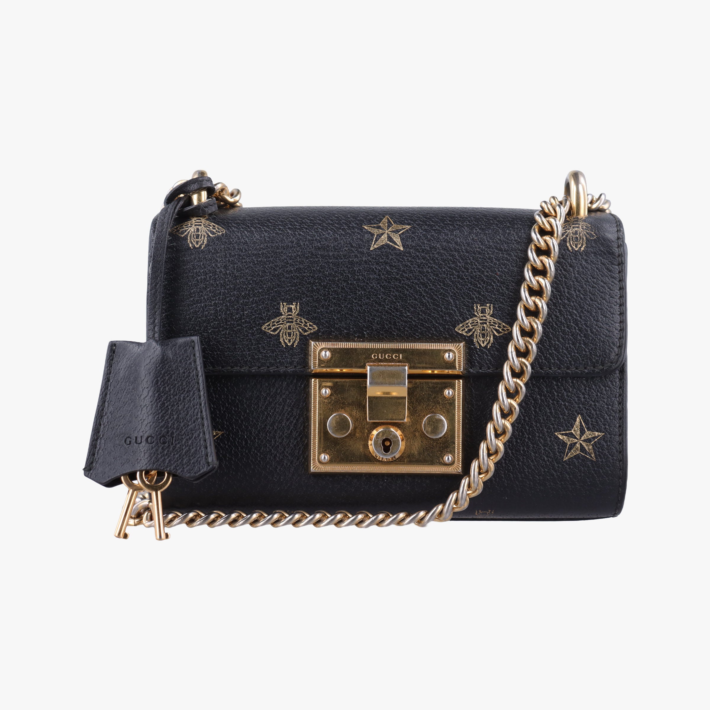 Pre-owned Gucci Padlock Black×golden Leather 432182 shoulderbag | stylenewstar