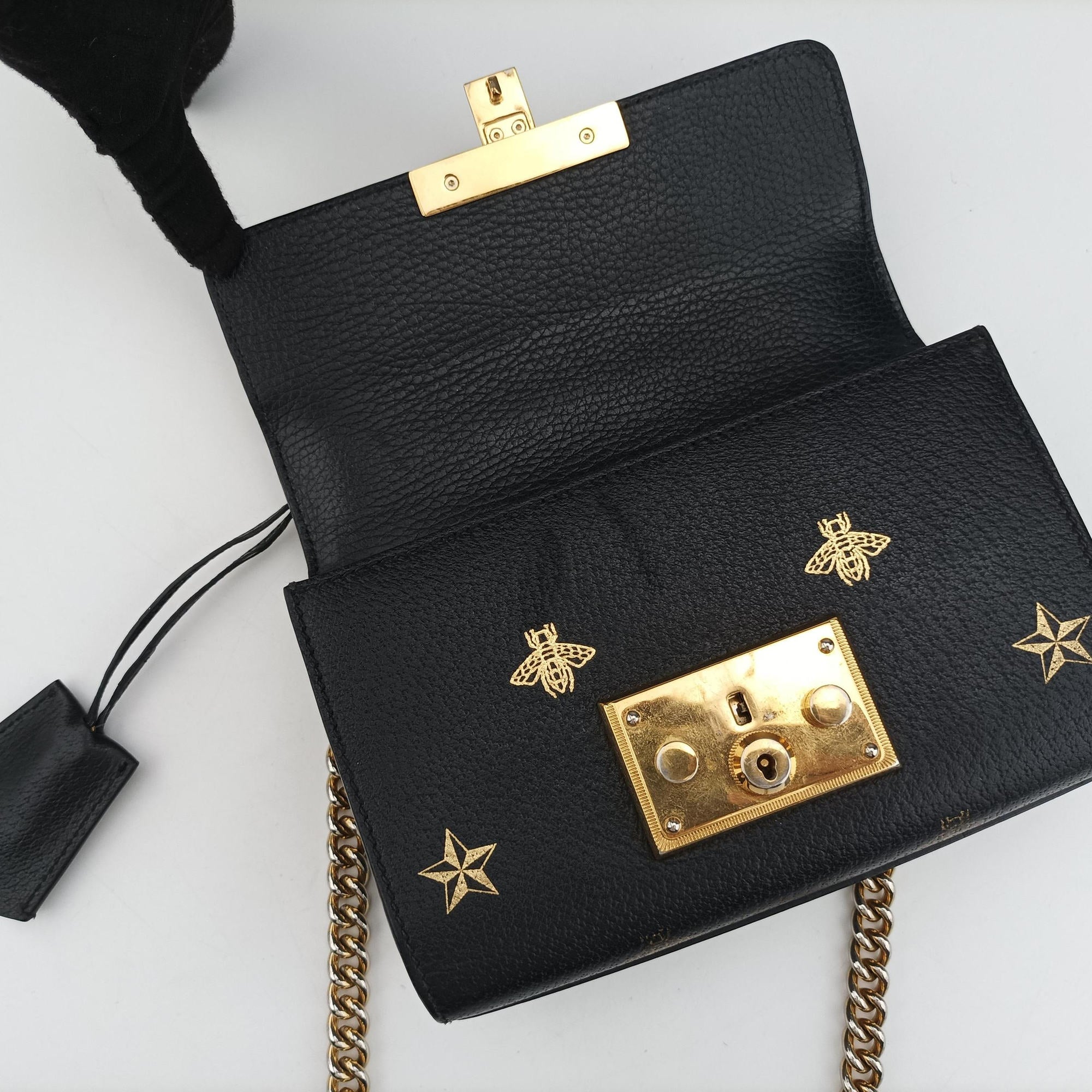 Pre-owned Gucci Padlock Black×golden Leather 432182 shoulderbag | stylenewstar