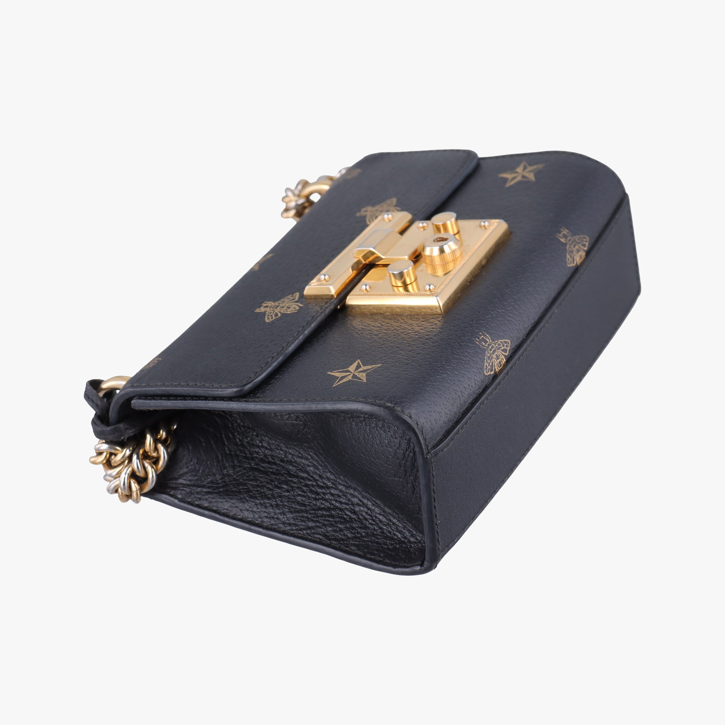 Pre-owned Gucci Padlock Black×golden Leather 432182 shoulderbag | stylenewstar