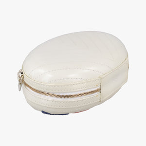 Vintage Chanel LA PAUSA Shiny Chevron Oval Tassel White Leather AS0204 shoulderbag | stylenewstar