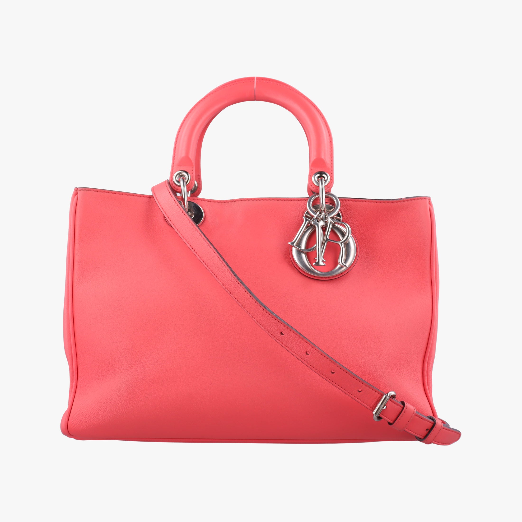 Pre-owned Christian Dior Diorissimo Pink Leather  shoulderbag | stylenewstar