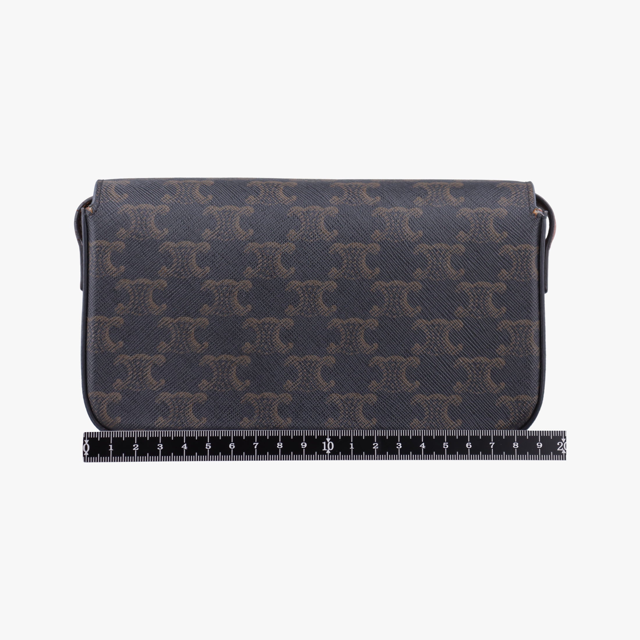 Pre-owned Celine TRIOMPHE Brown PVC coated canvas  shoulderbag | stylenewstar