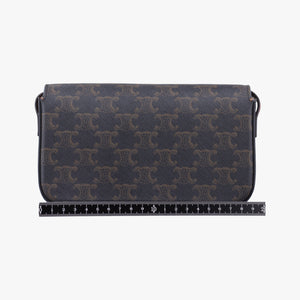 Pre-owned Celine TRIOMPHE Brown PVC coated canvas  shoulderbag | stylenewstar