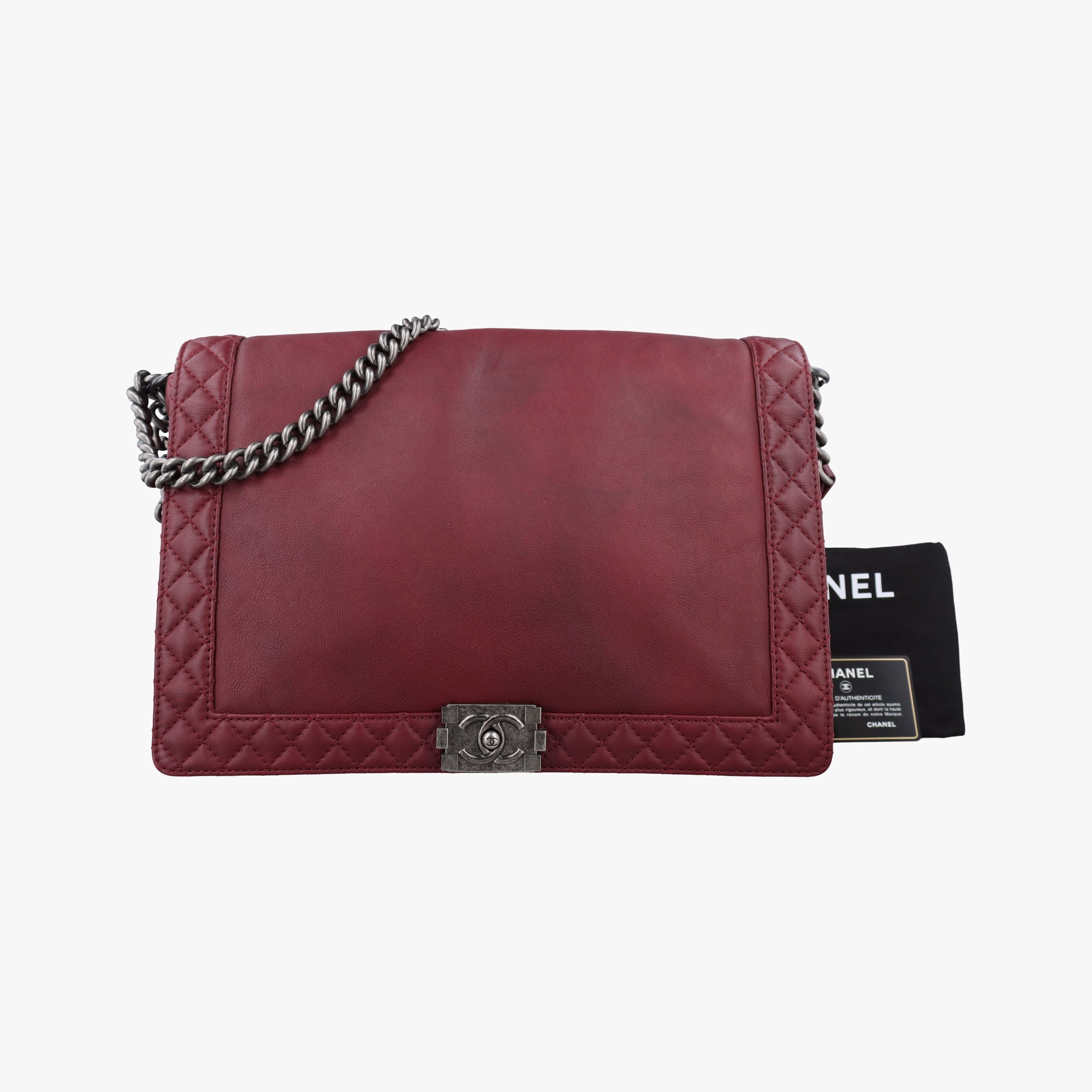 Pre-owned Chanel BOY CHANEL Red Leather A67947 shoulderbag | stylenewstar