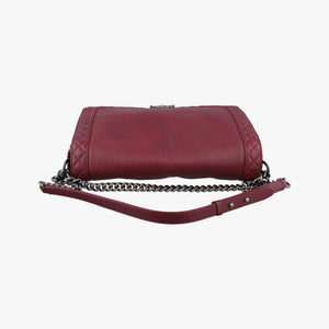 Pre-owned Chanel BOY CHANEL Red Leather A67947 shoulderbag | stylenewstar
