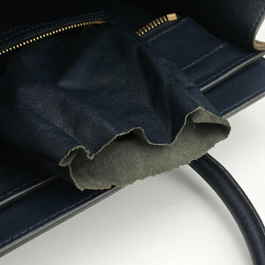 Pre-owned Celine Luggage Mini Shopper Beige×red×blue Leather×suede  handbag | stylenewstar