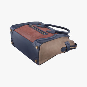 Pre-owned Celine Luggage Mini Shopper Beige×red×blue Leather×suede  handbag | stylenewstar