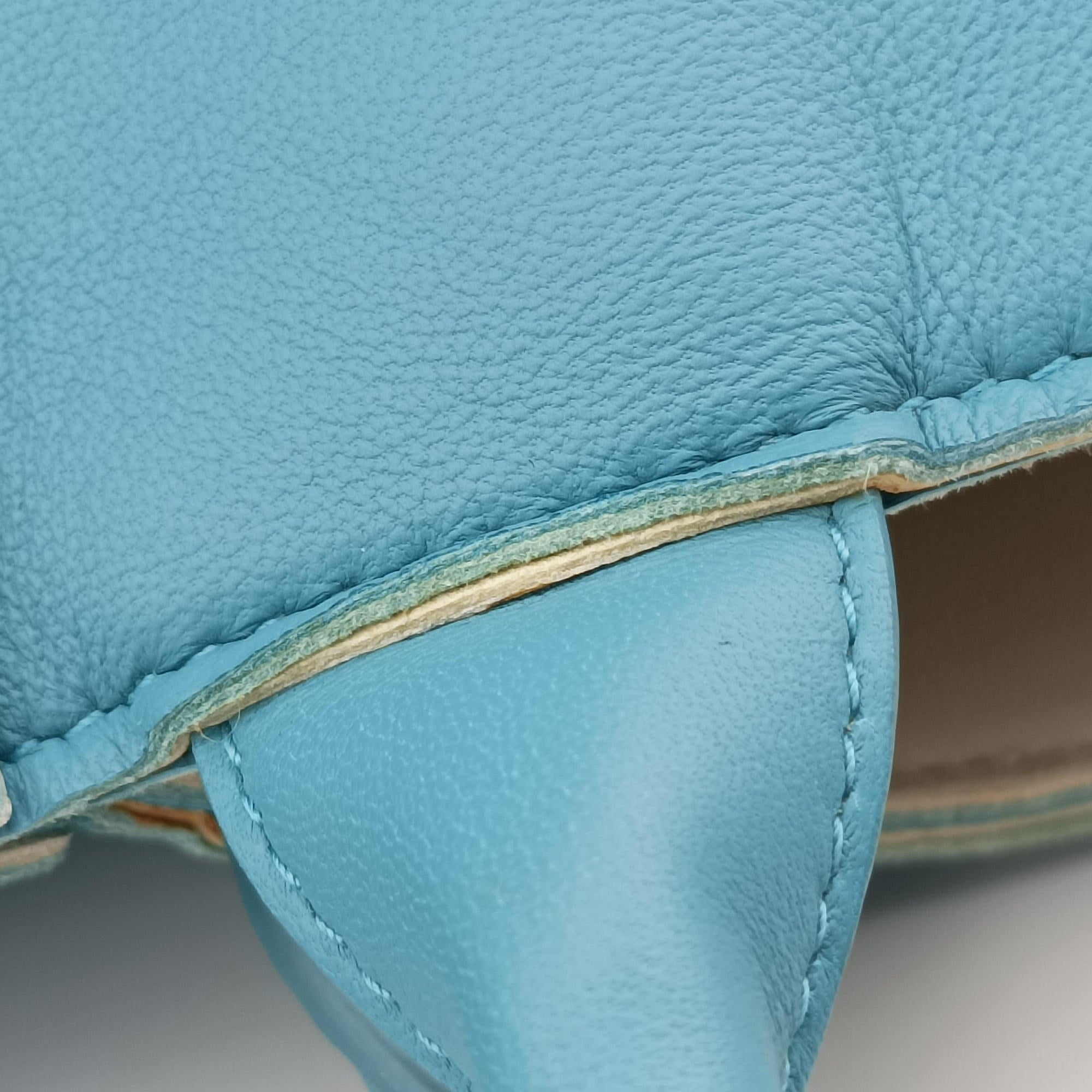 Pre-owned Bottega Veneta THE ARCO Tote Blue lambskin  handbag | stylenewstar