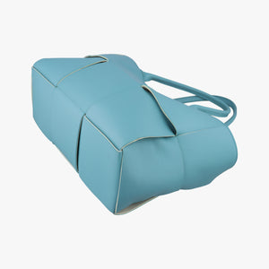 Pre-owned Bottega Veneta THE ARCO Tote Blue lambskin  handbag | stylenewstar