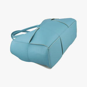 Pre-owned Bottega Veneta THE ARCO Tote Blue lambskin  handbag | stylenewstar