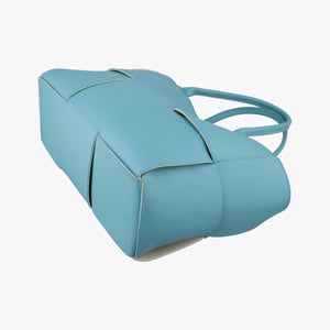 Pre-owned Bottega Veneta THE ARCO Tote Blue lambskin  handbag | stylenewstar