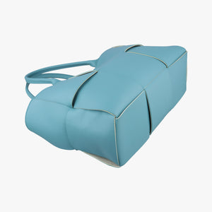Pre-owned Bottega Veneta THE ARCO Tote Blue lambskin  handbag | stylenewstar