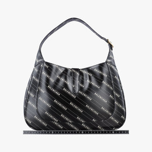 Pre-owned Gucci Gucci x Balenciaga The Hacker Project Jackie 1961 Black Leather 636712 shoulderbag | stylenewstar