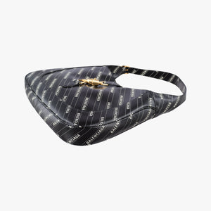 Pre-owned Gucci Gucci x Balenciaga The Hacker Project Jackie 1961 Black Leather 636712 shoulderbag | stylenewstar