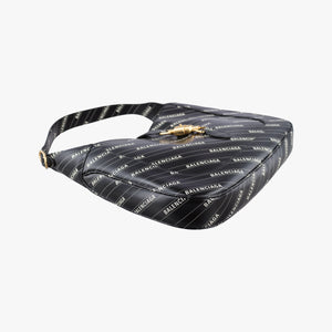 Pre-owned Gucci Gucci x Balenciaga The Hacker Project Jackie 1961 Black Leather 636712 shoulderbag | stylenewstar