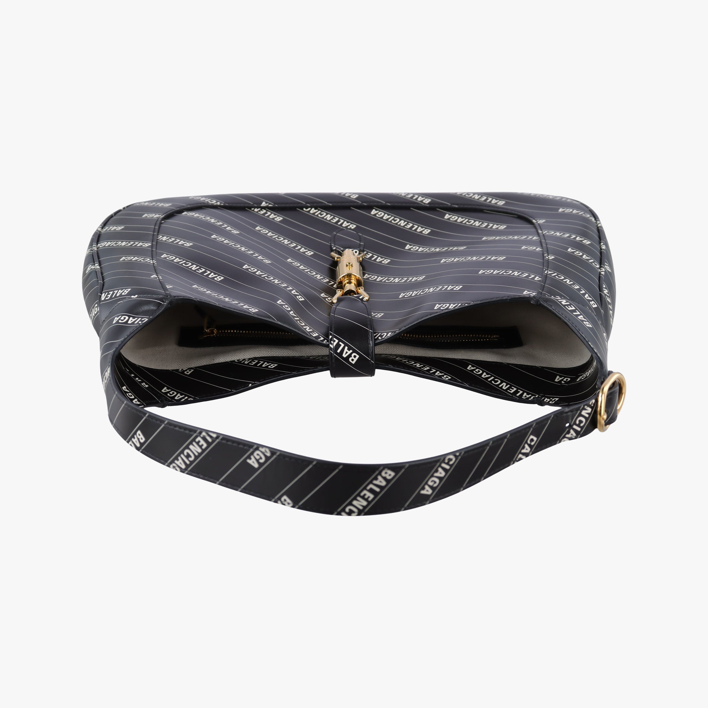 Pre-owned Gucci Gucci x Balenciaga The Hacker Project Jackie 1961 Black Leather 636712 shoulderbag | stylenewstar