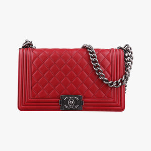 Secondhand Chanel BOY CHANEL Red Leather A67086 shoulderbag | stylenewstar