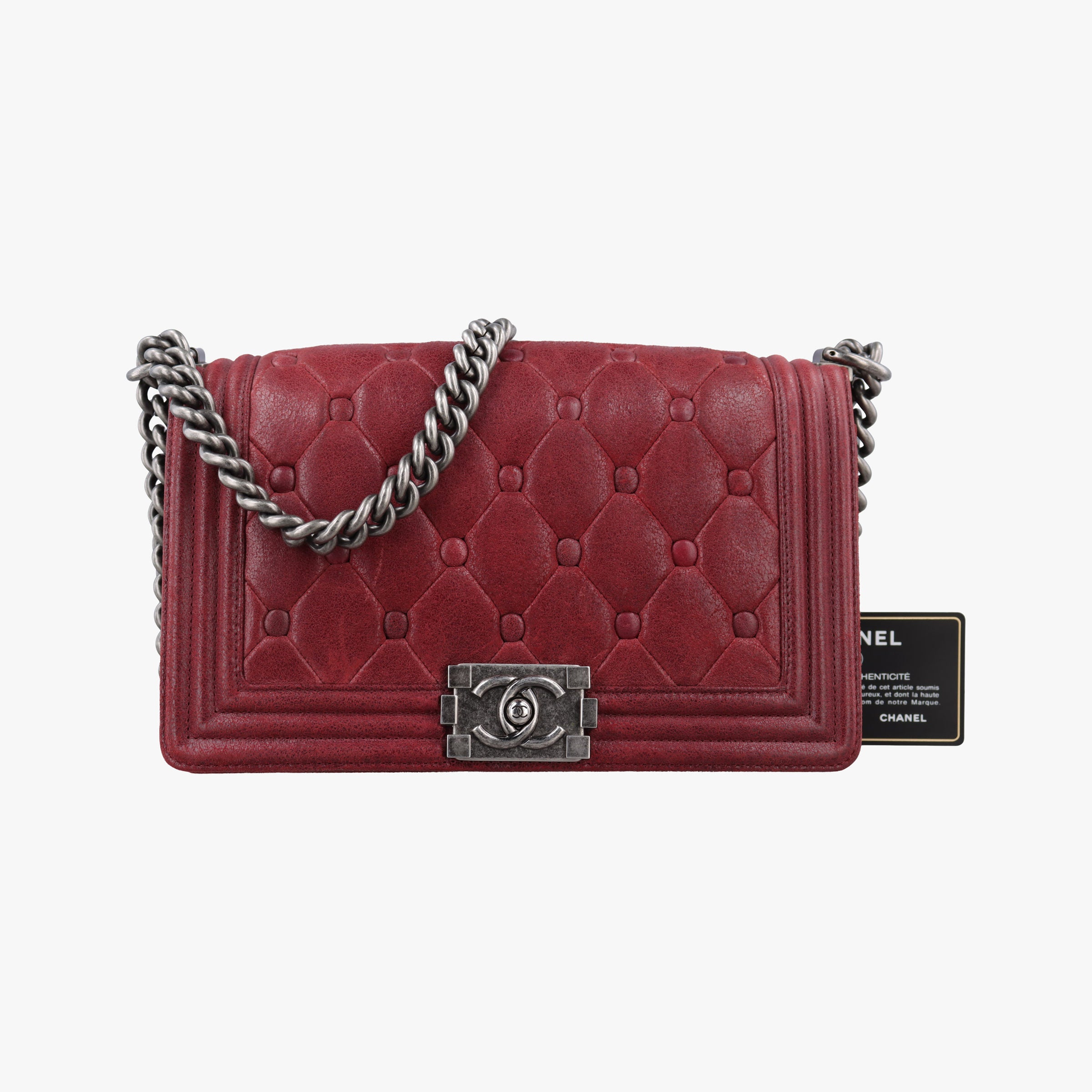 Pre-owned Chanel BOY CHANEL Red Leather A67755 shoulderbag | stylenewstar