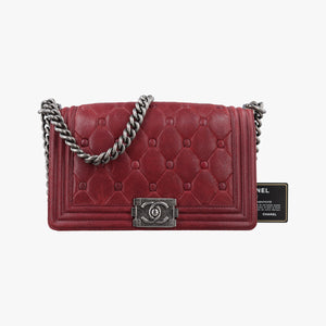 Pre-owned Chanel BOY CHANEL Red Leather A67755 shoulderbag | stylenewstar