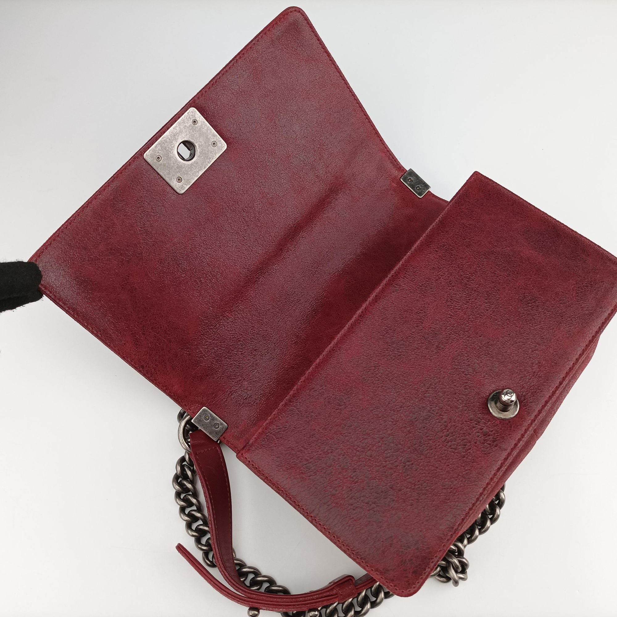 Pre-owned Chanel BOY CHANEL Red Leather A67755 shoulderbag | stylenewstar