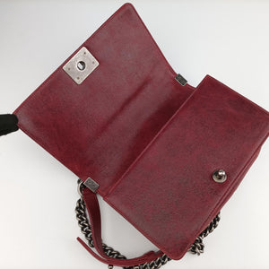 Pre-owned Chanel BOY CHANEL Red Leather A67755 shoulderbag | stylenewstar