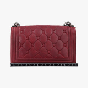 Pre-owned Chanel BOY CHANEL Red Leather A67755 shoulderbag | stylenewstar