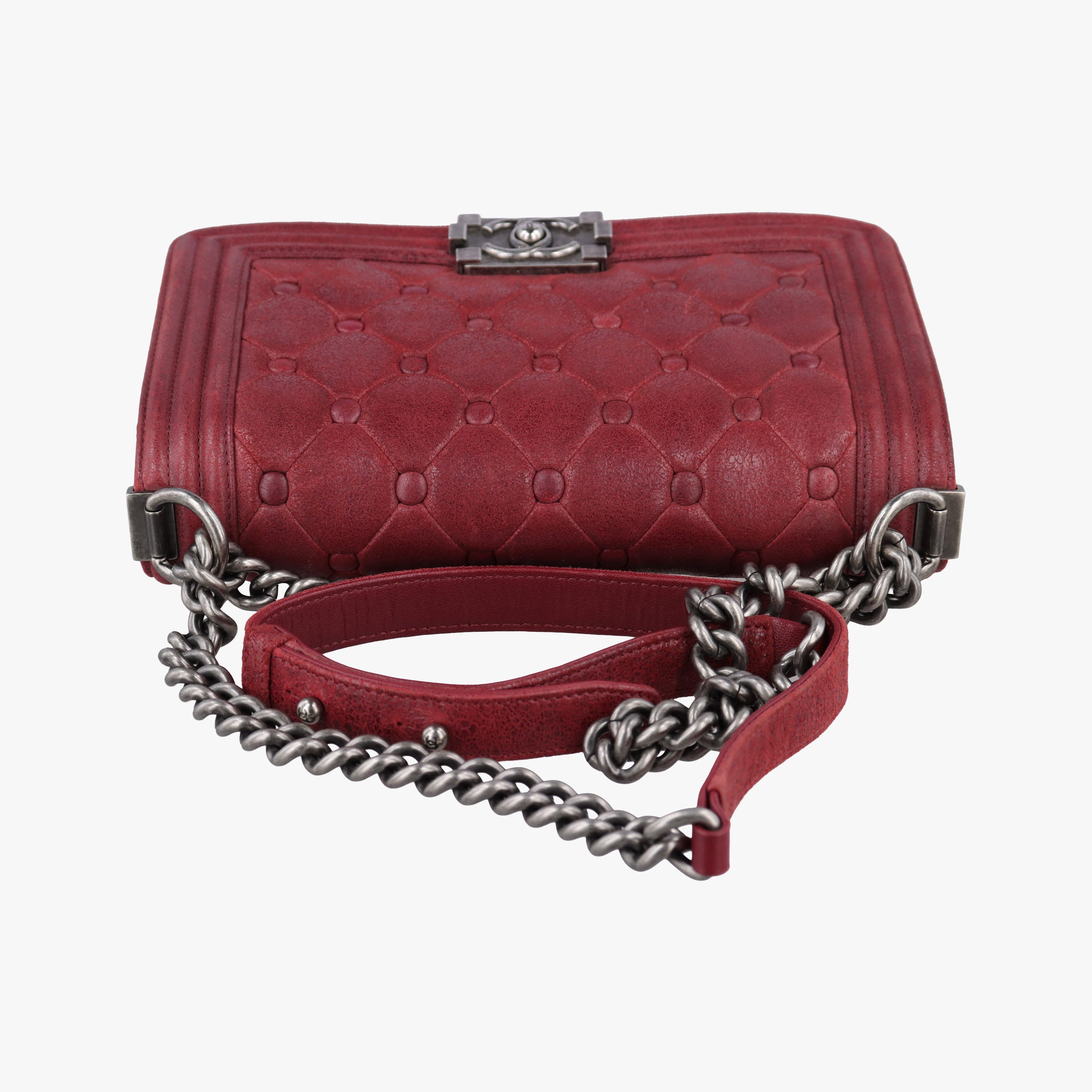 Pre-owned Chanel BOY CHANEL Red Leather A67755 shoulderbag | stylenewstar