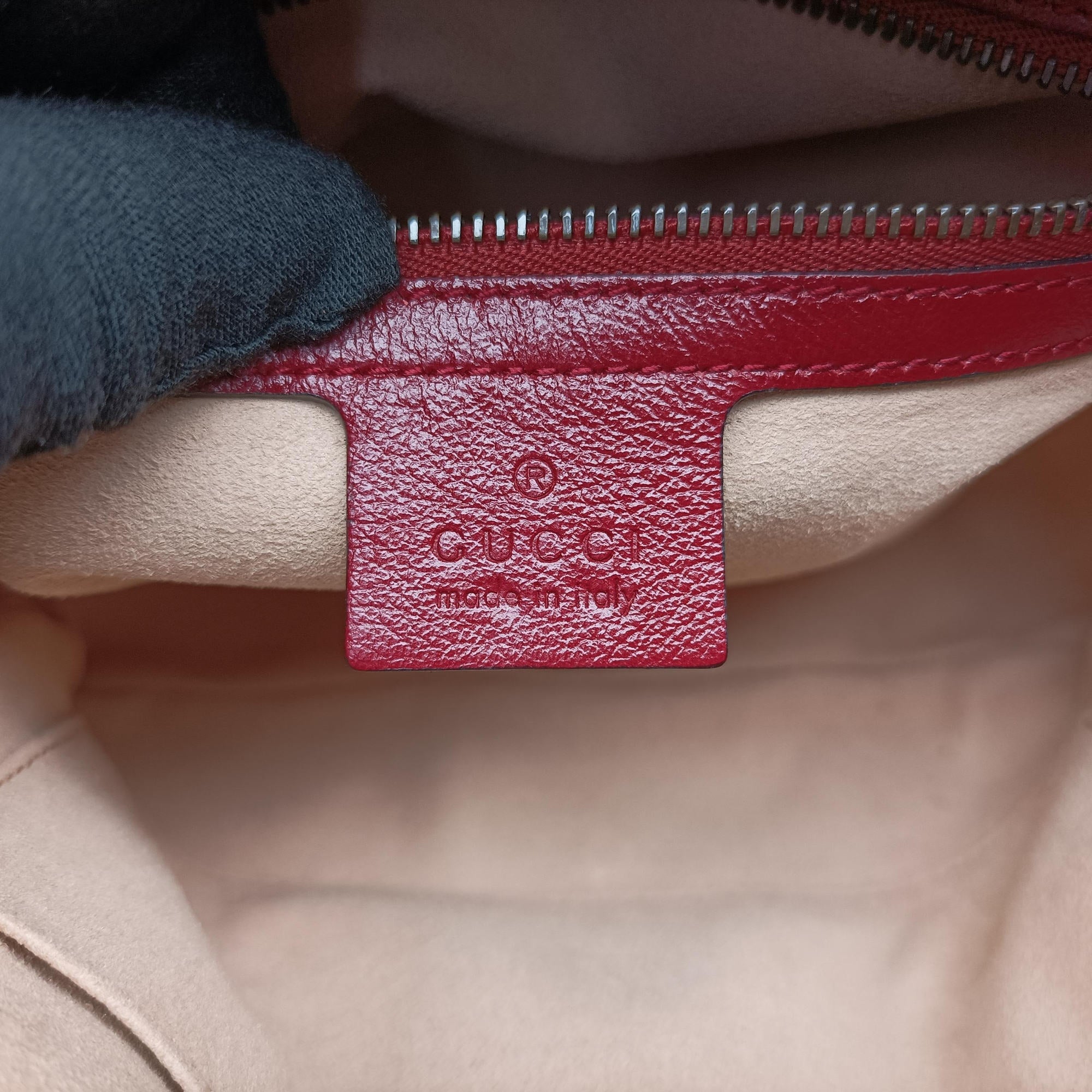 Secondhand Gucci GG Marmont Bamboo Top Handle Black×Red Leather 602270 shoulderbag | stylenewstar