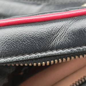 Secondhand Gucci GG Marmont Bamboo Top Handle Black×Red Leather 602270 shoulderbag | stylenewstar