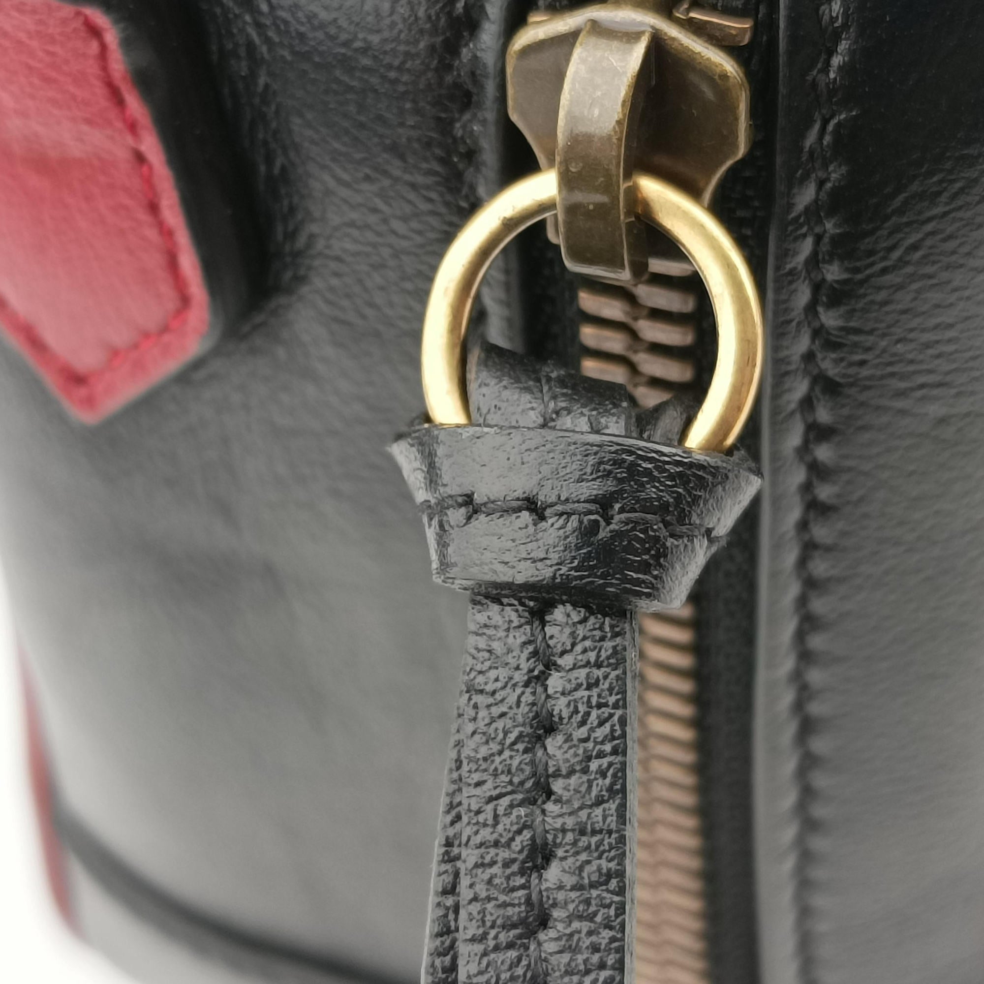 Secondhand Gucci GG Marmont Bamboo Top Handle Black×Red Leather 602270 shoulderbag | stylenewstar
