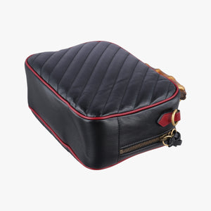Secondhand Gucci GG Marmont Bamboo Top Handle Black×Red Leather 602270 shoulderbag | stylenewstar