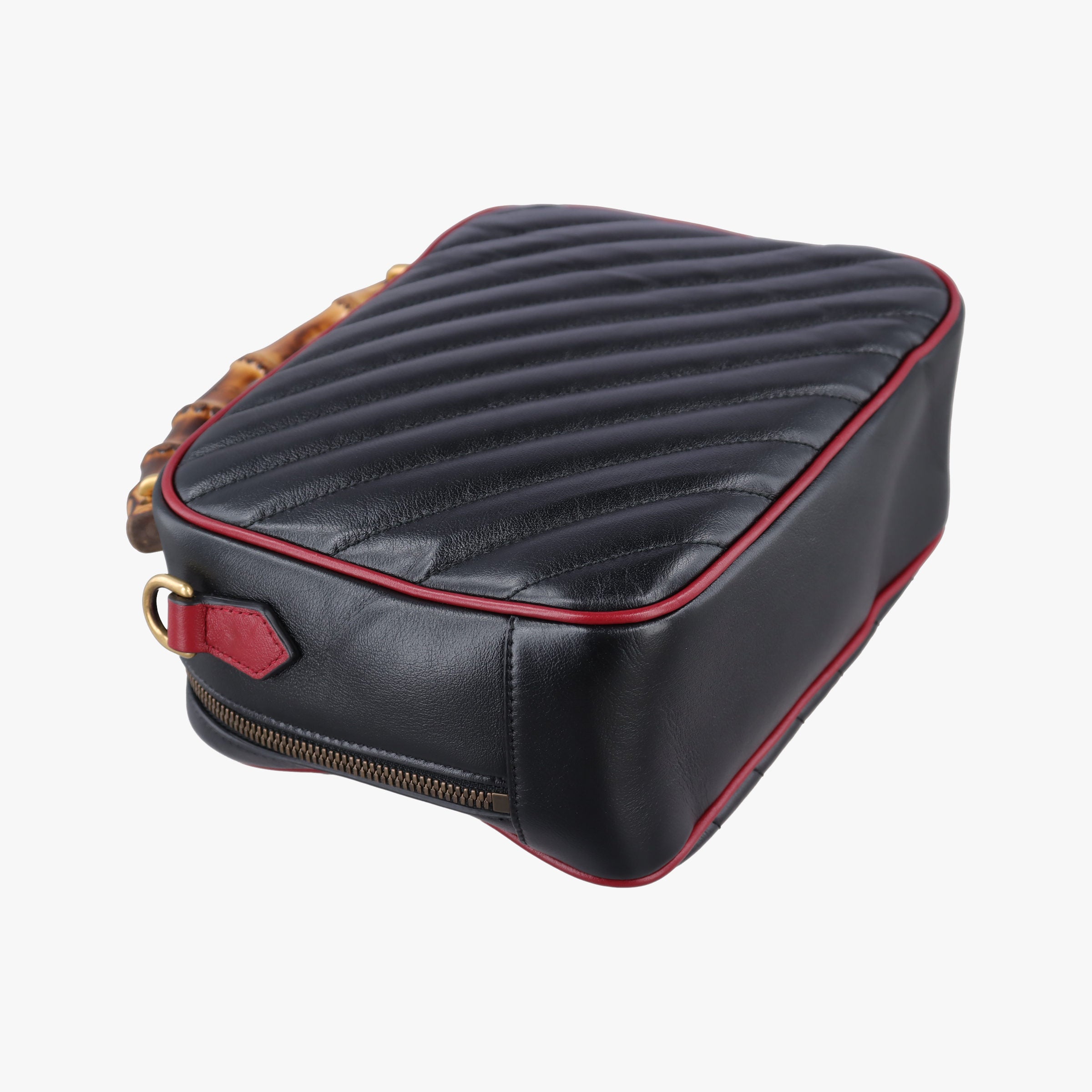 Secondhand Gucci GG Marmont Bamboo Top Handle Black×Red Leather 602270 shoulderbag | stylenewstar