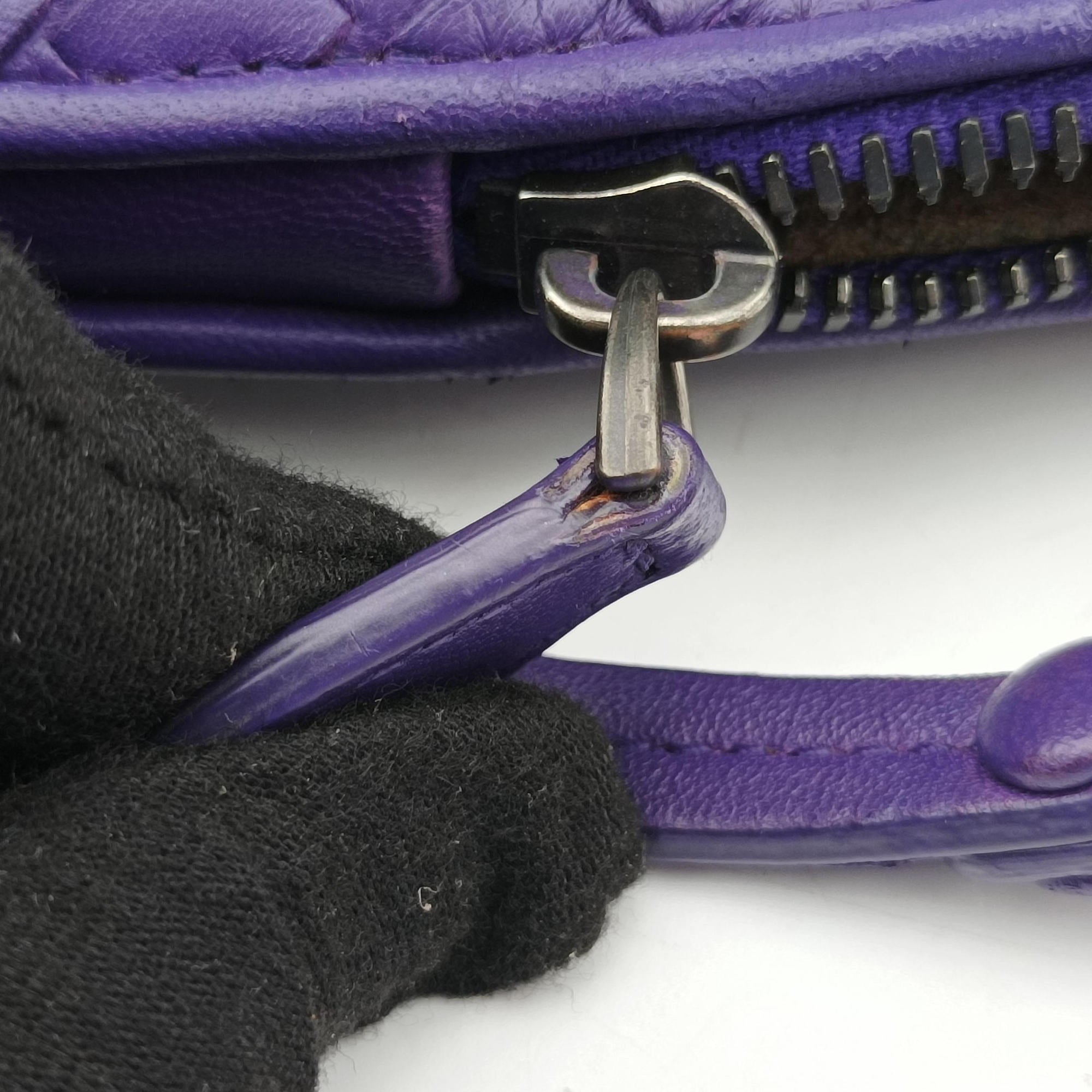 Vintage Bottega Veneta NODINI Intrecciato Purple lambskin  shoulderbag | stylenewstar