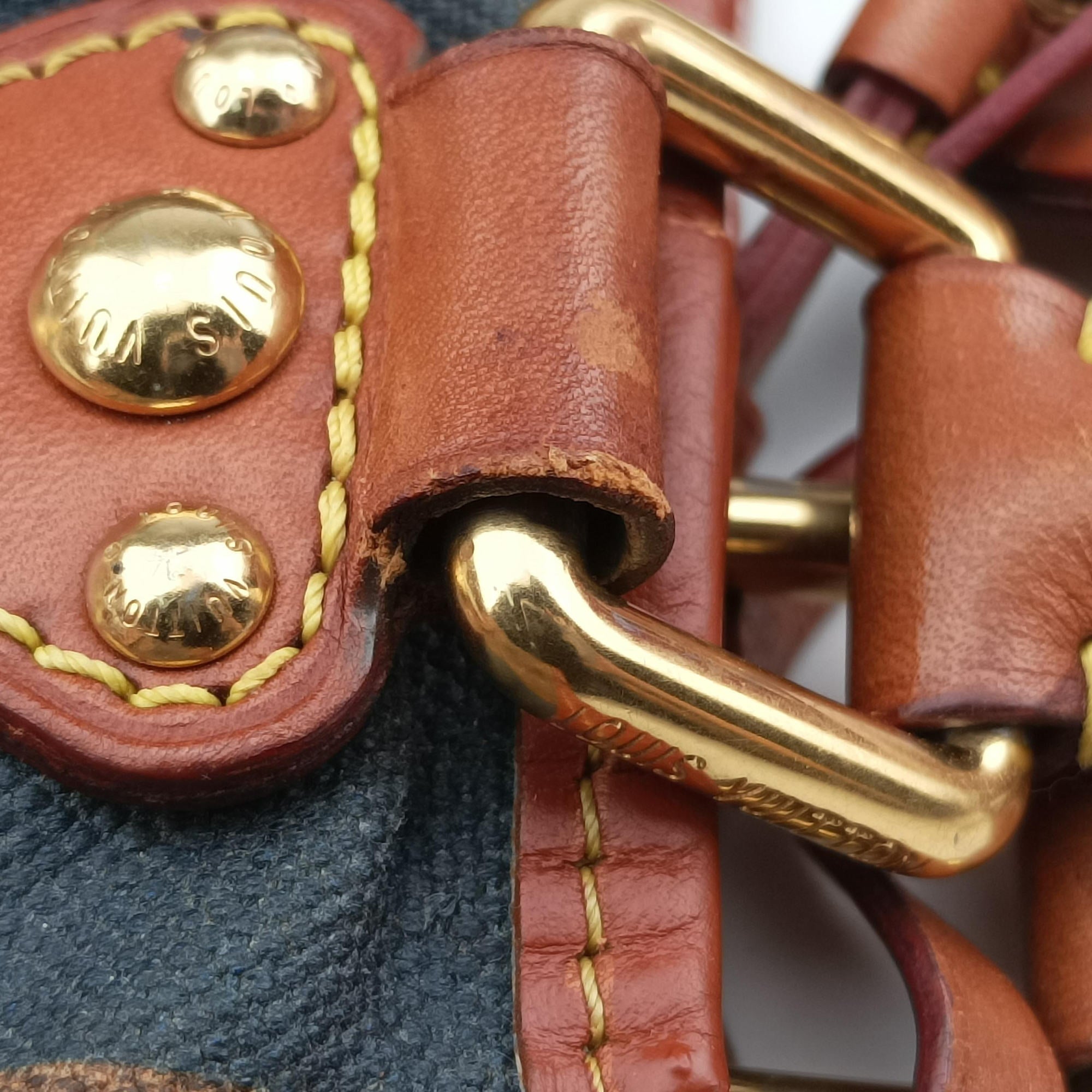 Pre-owned Louis Vuitton Sac Rayures GM brown×multicolor Monogram Tissue M56385 handbag | stylenewstar