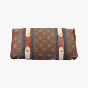 Pre-owned Louis Vuitton Sac Rayures GM brown×multicolor Monogram Tissue M56385 handbag | stylenewstar