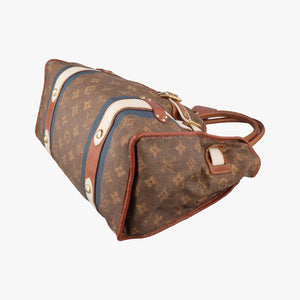 Pre-owned Louis Vuitton Sac Rayures GM brown×multicolor Monogram Tissue M56385 handbag | stylenewstar