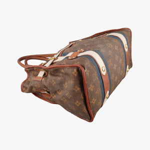 Pre-owned Louis Vuitton Sac Rayures GM brown×multicolor Monogram Tissue M56385 handbag | stylenewstar