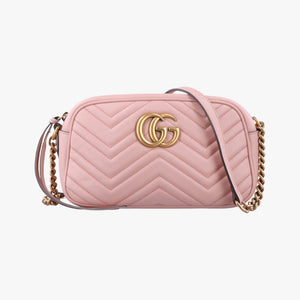 Pre-owned Gucci GG Marmont Pink Leather 447632 shoulderbag | stylenewstar