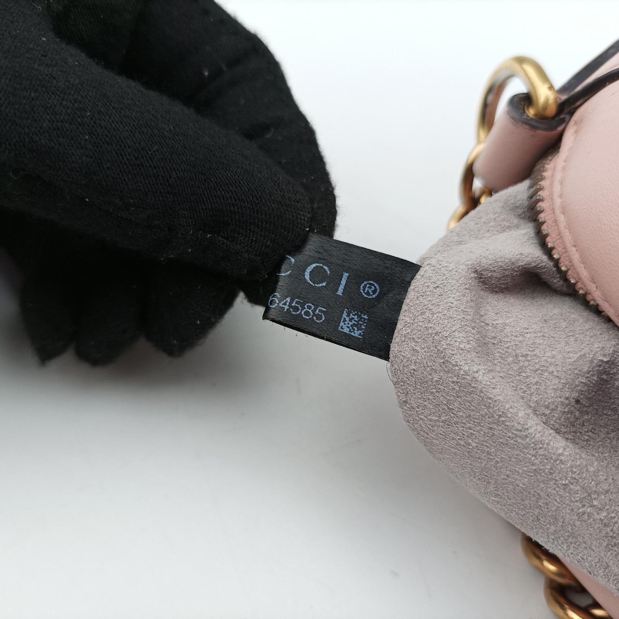 Pre-owned Gucci GG Marmont Pink Leather 447632 shoulderbag | stylenewstar