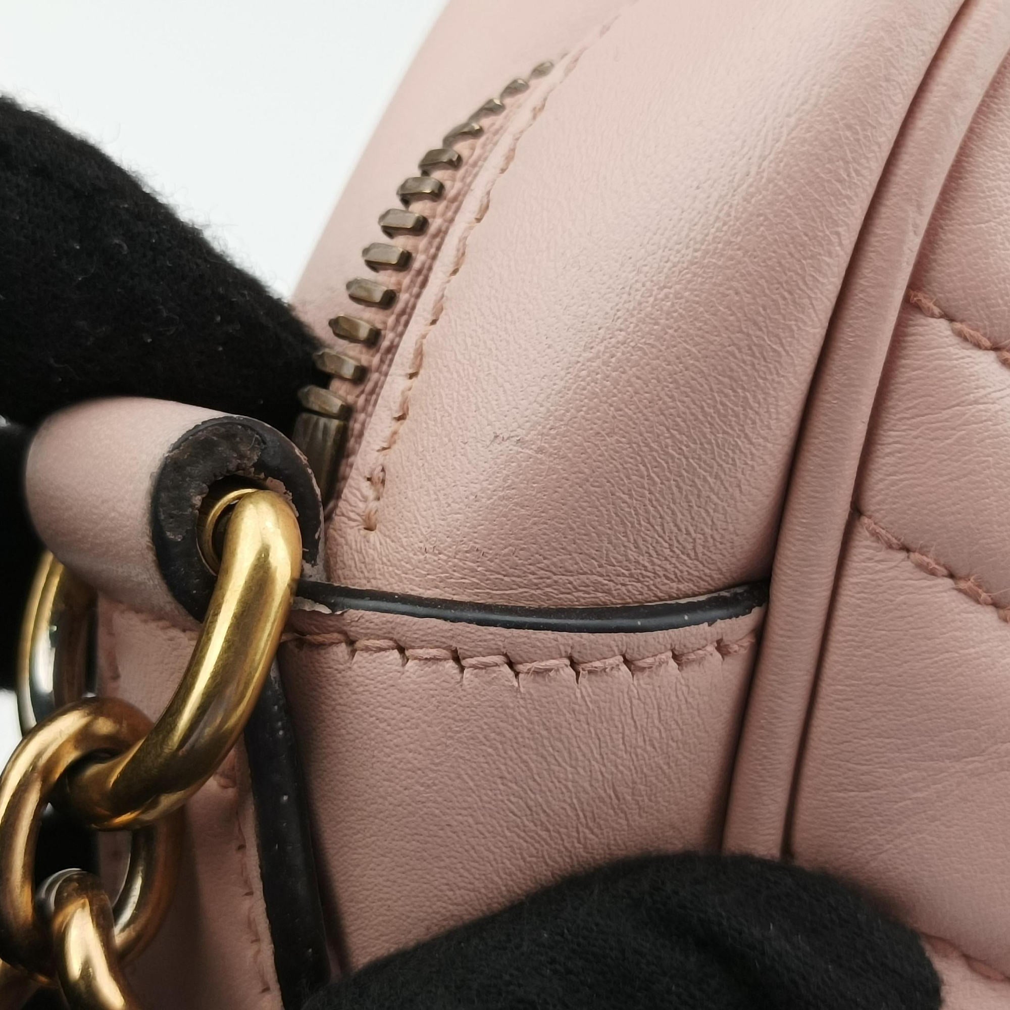 Pre-owned Gucci GG Marmont Pink Leather 447632 shoulderbag | stylenewstar